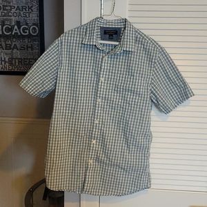 Mens Large Soft Wash Short Sleeve Button Down - Banana Republic - Hunter Green
